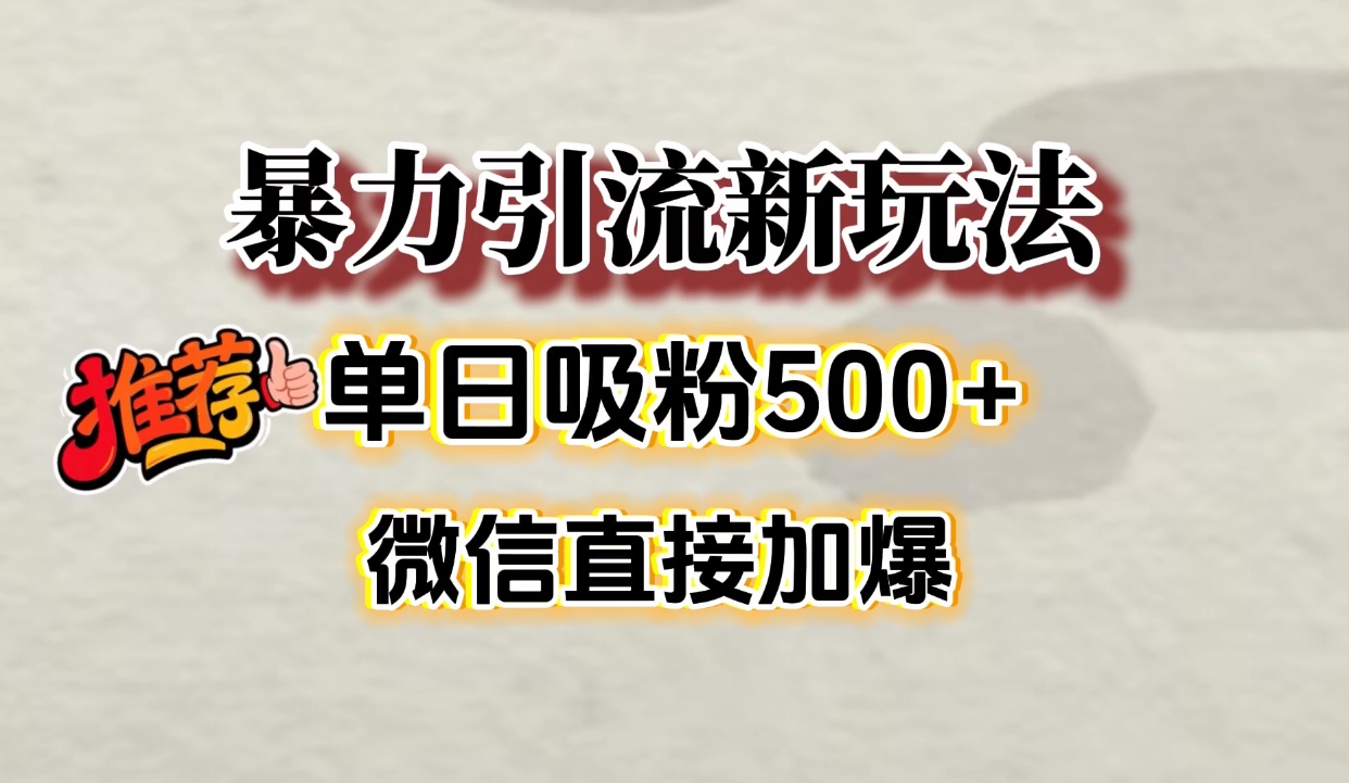 微信加爆的引流超级方法,单日吸粉500➕插图 微信加爆的引流超级方法,单日吸粉500➕插图