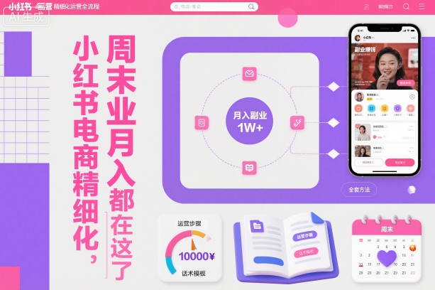 小红书电商精细化运营全流程，周末副业月入1W+，全套方法都在这了插图