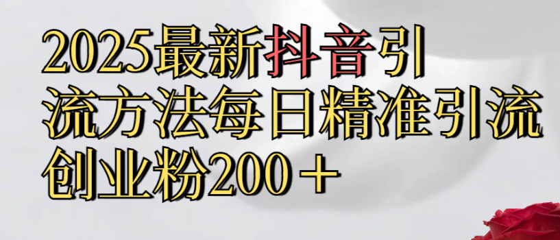 2025最新抖音引流,方法每日精准引流创业粉300+插图 2025最新抖音引流,方法每日精准引流创业粉300+插图
