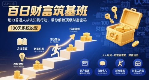 百日财富筑基班,助力普通人从认知到行动,带你解锁顶级财富密码插图 百日财富筑基班,助力普通人从认知到行动,带你解锁顶级财富密码插图