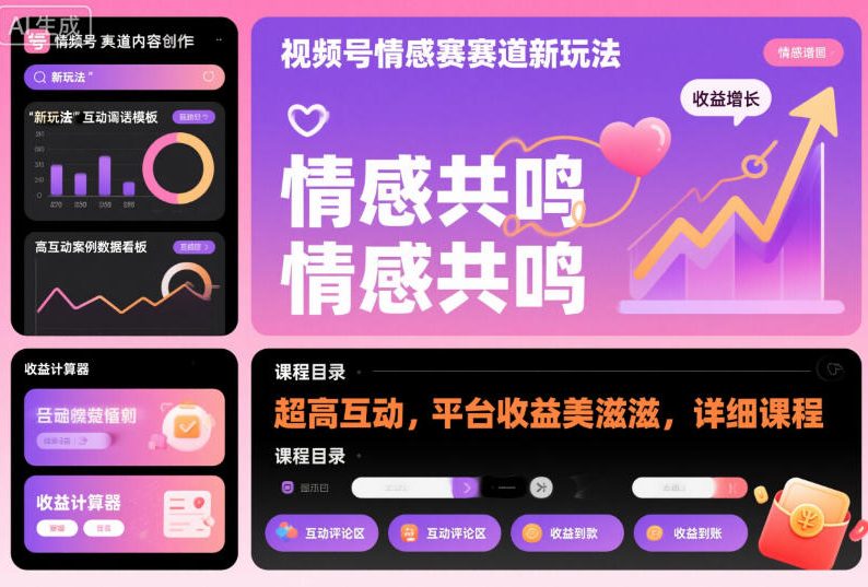 视频号情感赛道新玩法，超高互动，平台收益美滋滋，详细课程插图