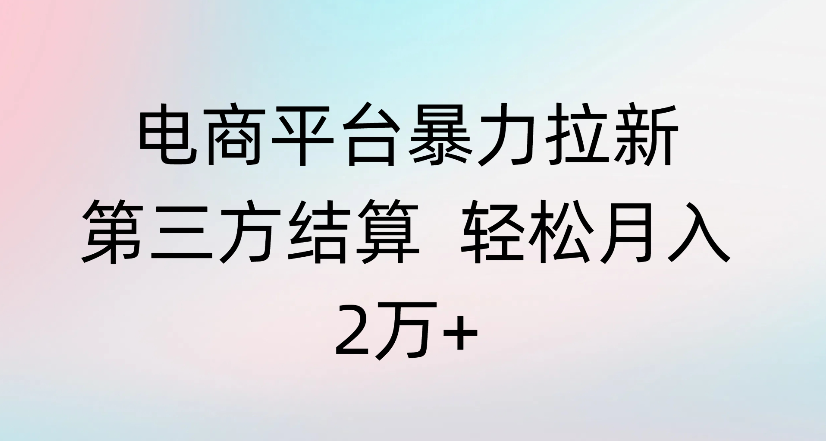 电商平台暴力拉新第三方结算 轻松月入2万+插图 电商平台暴力拉新第三方结算 轻松月入2万+插图