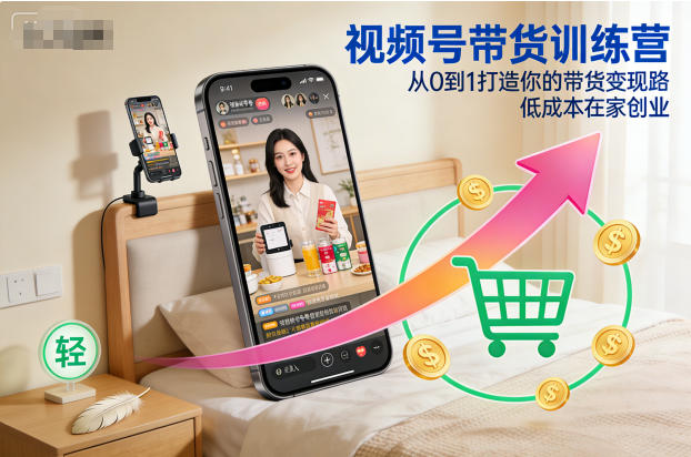 视频号带货训练营，从0到1打造你的带货变现路，低成本在家创业插图