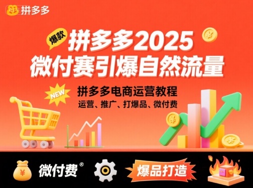 拼多多2025微付赛引爆自然流量,拼多多电商运营教程,运营、推广、打爆品、微付费插图 拼多多2025微付赛引爆自然流量,拼多多电商运营教程,运营、推广、打爆品、微付费插图