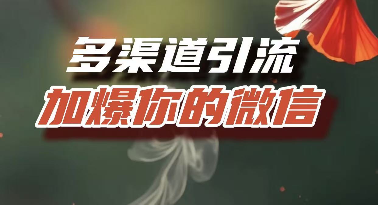 多渠道引流，加爆你的微信，把流量导入到私域，这是每一个想要在互联网赚钱的人必须掌握的底层能力插图