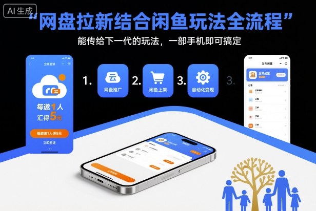 网盘拉新结合闲鱼玩法全流程，能传给下一代的玩法，一部手机即可搞定（附入口渠道以及实操教程）插图