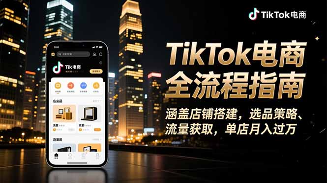 (16524期)TikTok电商全流程指南,涵盖店铺搭建、选品策略、流量获取,单店月入过万插图 (16524期)TikTok电商全流程指南,涵盖店铺搭建、选品策略、流量获取,单店月入过万插图