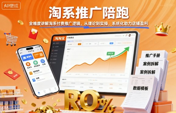 淘系推广陪跑,全维度讲解淘系付费推广逻辑,从理论到实操,系统化助力店铺盈利插图 淘系推广陪跑,全维度讲解淘系付费推广逻辑,从理论到实操,系统化助力店铺盈利插图
