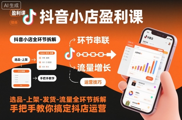 抖音小店盈利课-选品-上架-发货-流量全环节拆解,手把手教你搞定抖店运营插图 抖音小店盈利课-选品-上架-发货-流量全环节拆解,手把手教你搞定抖店运营插图