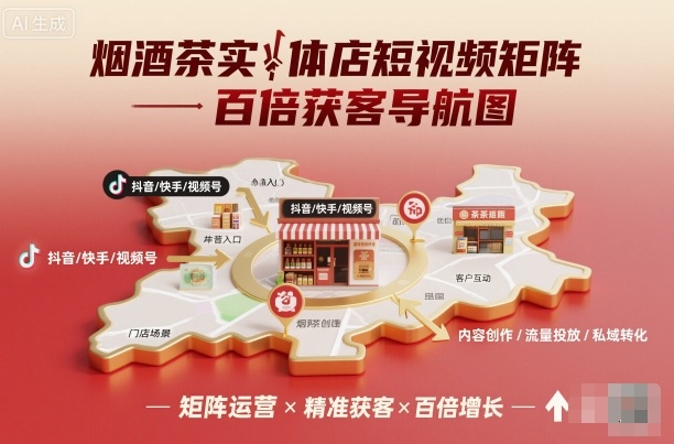 烟酒茶实体店短视频矩阵百倍获客导航图插图 烟酒茶实体店短视频矩阵百倍获客导航图插图