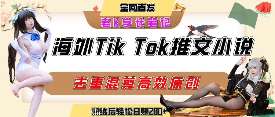 海外tiktok小说推文暴力项目，高停留率，高转化率，上手后一天搞顿饭钱不是问题插图