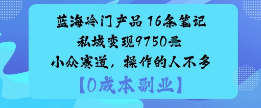 蓝海冷门产品:16条笔记私域变现9750米小众赛道,操作的人不多插图 蓝海冷门产品:16条笔记私域变现9750米小众赛道,操作的人不多插图