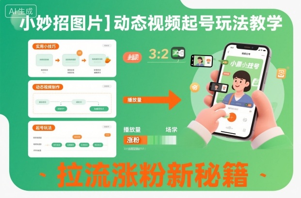 小妙招图片＋动态视频起号玩法教学，拉流涨粉新秘籍插图