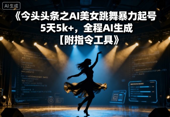 今日头条之AI美女跳舞暴力起号，5天1k+，全程AI生成【附指令工具】插图