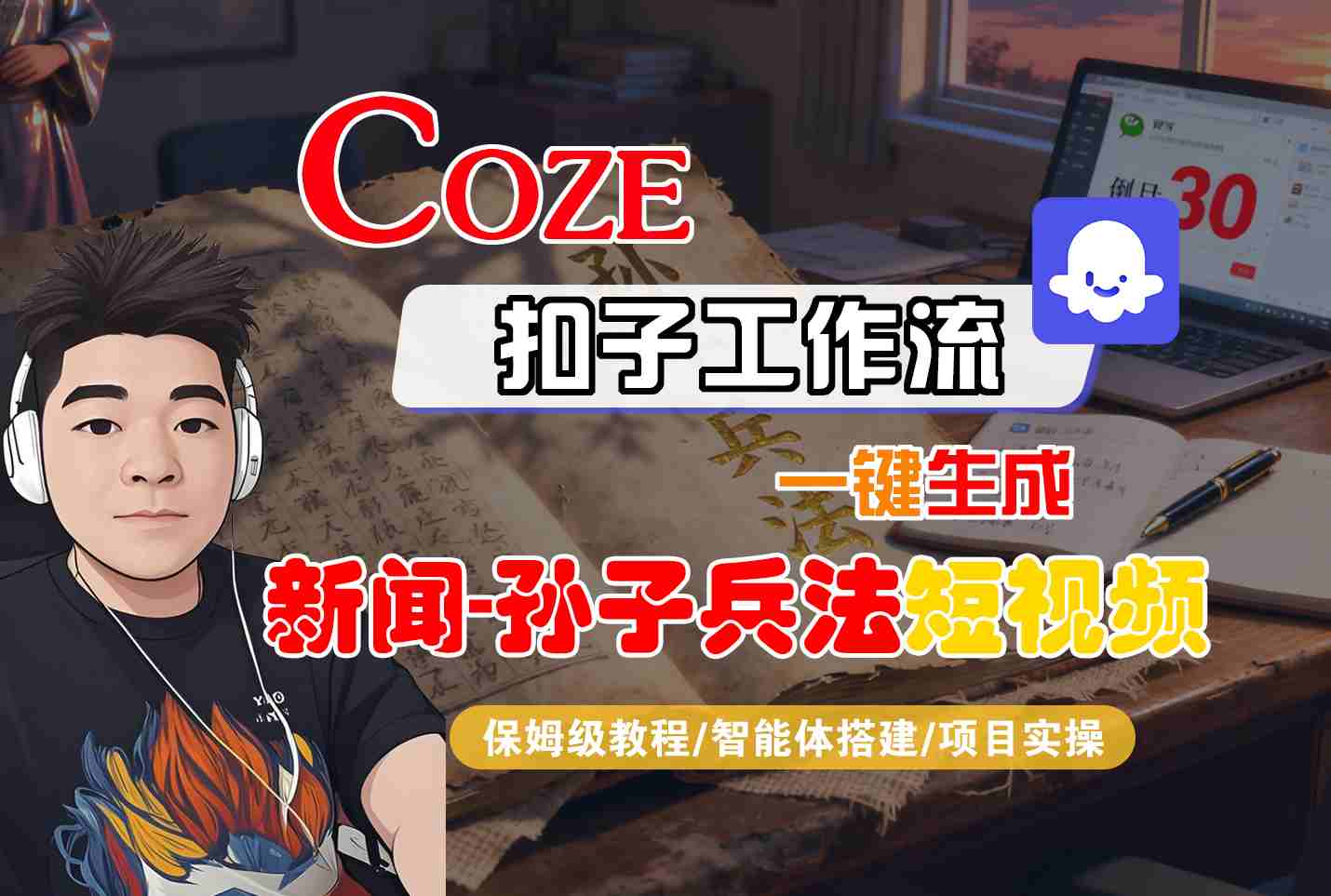 Coze扣子智能体工作流一键生成“新闻-孙子兵法“短视频,全流程保姆级教学插图 Coze扣子智能体工作流一键生成“新闻-孙子兵法“短视频,全流程保姆级教学插图