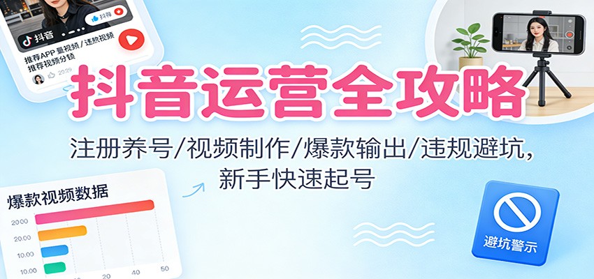 抖音运营全攻略:注册养号/视频制作/爆款输出/违规避坑,新手快速起号插图 抖音运营全攻略:注册养号/视频制作/爆款输出/违规避坑,新手快速起号插图