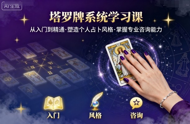 塔罗牌系统学习课,助你从入门到精通,塑造个人占卜风格,掌握专业咨询能力插图 塔罗牌系统学习课,助你从入门到精通,塑造个人占卜风格,掌握专业咨询能力插图