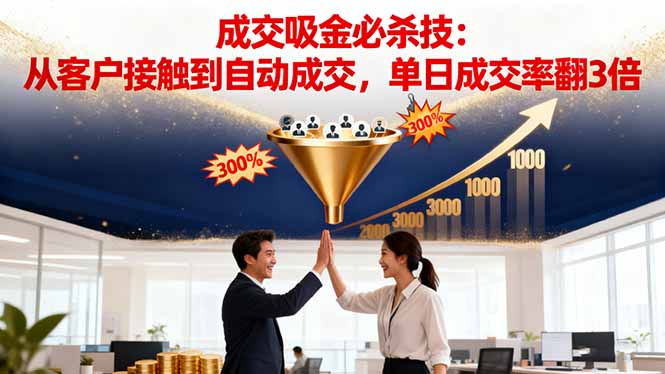(16432期)吸金成交营销必杀技:从客户接触到自动成交,单日成交率翻3倍插图 (16432期)吸金成交营销必杀技:从客户接触到自动成交,单日成交率翻3倍插图