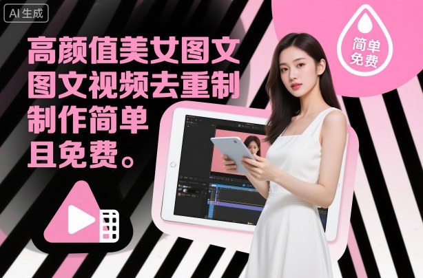 高颜值美女图文视频去重制作教学,制作简单且免费插图 高颜值美女图文视频去重制作教学,制作简单且免费插图