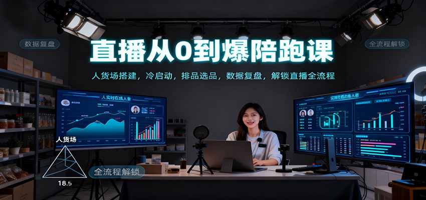 直播从0到爆陪跑课:人货场搭建,冷启动,排品选品,数据复盘,解锁直播全流程插图 直播从0到爆陪跑课:人货场搭建,冷启动,排品选品,数据复盘,解锁直播全流程插图