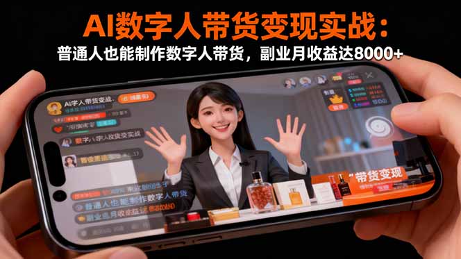 （16377期）AI数字人带货变现实战：普通人也能制作数字人带货，副业月收益达8000+插图
