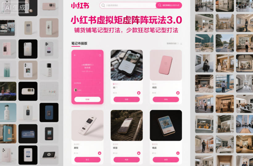 小红书虚拟矩阵玩法3.0，铺货铺笔记型打法，少款狂怼笔记型打法插图