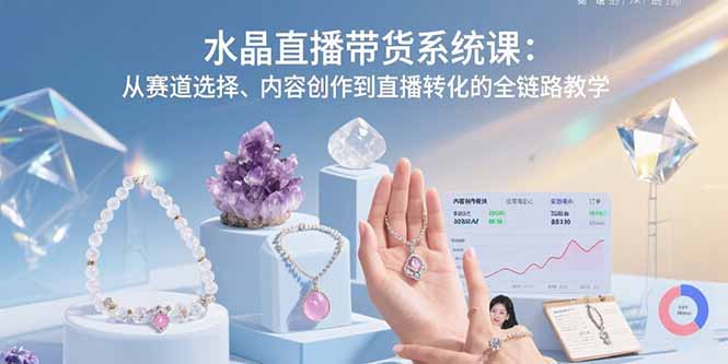 (15721期)水晶直播带货系统课:从赛道选择、内容创作到直播转化的全链路教学插图 (15721期)水晶直播带货系统课:从赛道选择、内容创作到直播转化的全链路教学插图