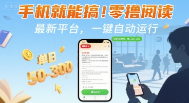 手机就能搞!零撸阅读挂G,最新平台,一键自动运行,随时随地挣,单日50-3张+【揭秘】插图 手机就能搞!零撸阅读挂G,最新平台,一键自动运行,随时随地挣,单日50-3张+【揭秘】插图