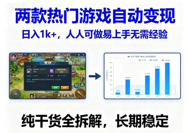 两款热门游戏自动变现,日入1k+,人人可做易上手无需经验,纯干货全拆解,长期稳定【揭秘】插图 两款热门游戏自动变现,日入1k+,人人可做易上手无需经验,纯干货全拆解,长期稳定【揭秘】插图