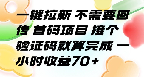 一键拉新 不需要回传 首码项目 接个验证码就算完成 一小时收益70+【揭秘】插图 一键拉新 不需要回传 首码项目 接个验证码就算完成 一小时收益70+【揭秘】插图