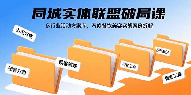 (15833期)同城实体联盟破局课,多行业活动方案库,汽修餐饮美容实战案例拆解插图 (15833期)同城实体联盟破局课,多行业活动方案库,汽修餐饮美容实战案例拆解插图