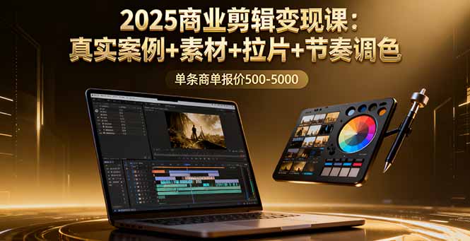 (16130期)2025商业剪辑变现课:真实案例+素材+拉片+节奏调色,单条商单报价500-5000插图 (16130期)2025商业剪辑变现课:真实案例+素材+拉片+节奏调色,单条商单报价500-5000插图
