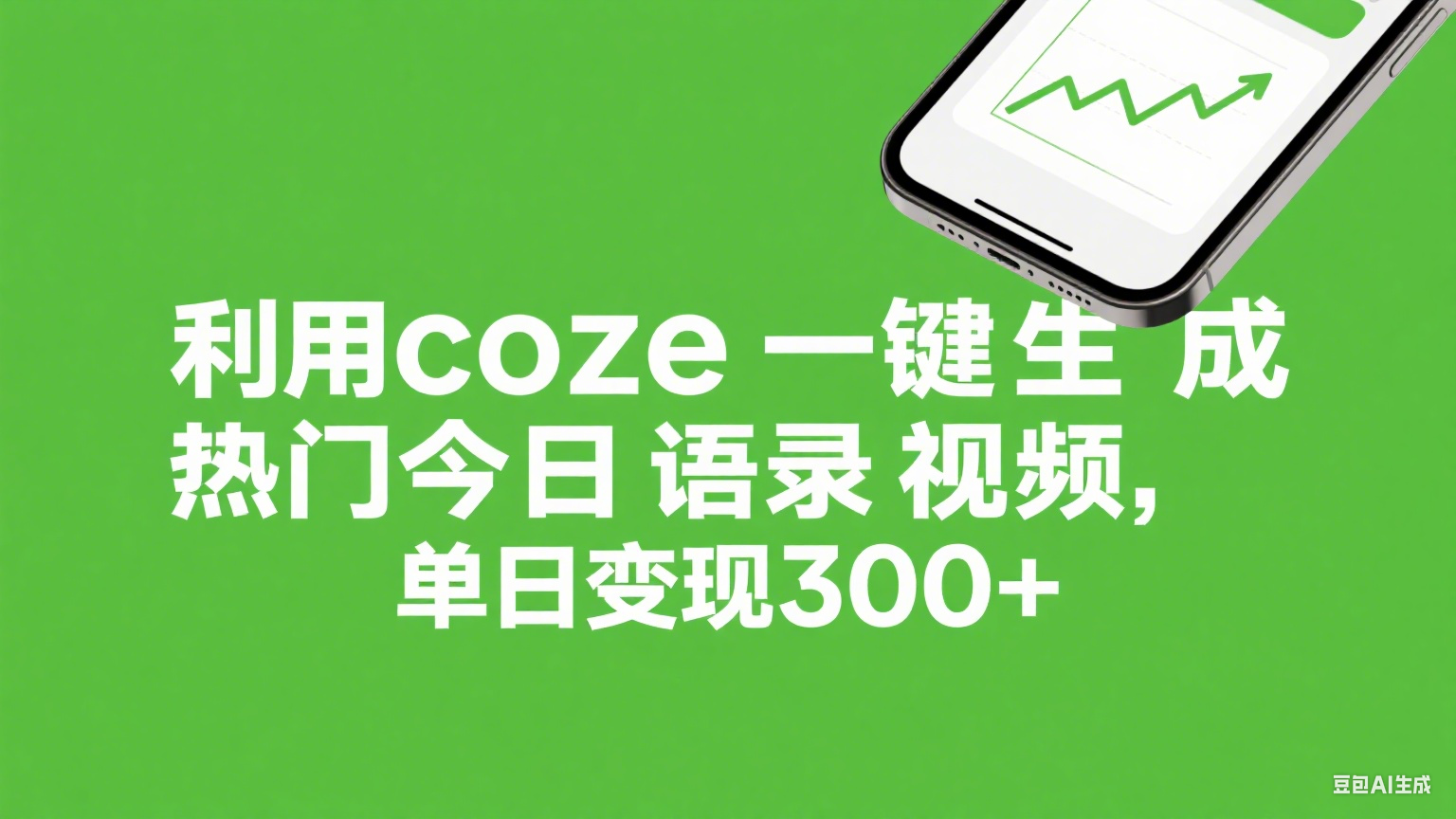 利用coze一键生成热门今日语录视频，单日变现300+插图