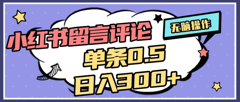 2025年最新小红书评论单条0.5元，日入300＋，无上限，详细操作流程插图