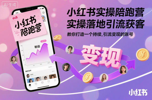 小红书实操陪跑营,实操落地引流获客,教你打造一个持续引流变现的账号插图 小红书实操陪跑营,实操落地引流获客,教你打造一个持续引流变现的账号插图
