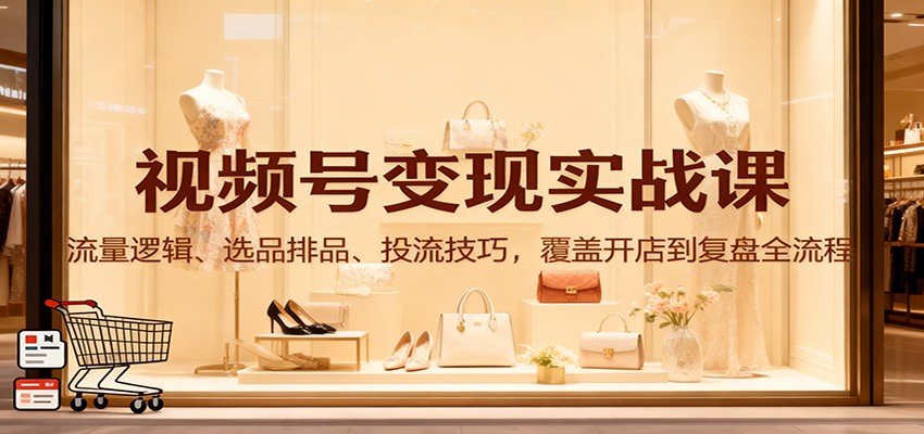 视频号变现实战课:流量逻辑、选品排品、投流技巧,覆盖开店到复盘全流程插图 视频号变现实战课:流量逻辑、选品排品、投流技巧,覆盖开店到复盘全流程插图