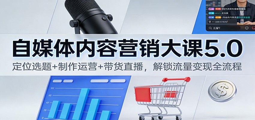 自媒体内容营销大课5.0：定位选题+制作运营+带货直播，解锁流量变现全流程插图