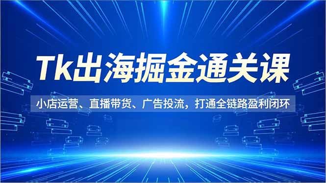 (16820期)Tk出海掘金通关课,小店运营、直播带货、广告投流,打通全链路盈利闭环插图 (16820期)Tk出海掘金通关课,小店运营、直播带货、广告投流,打通全链路盈利闭环插图