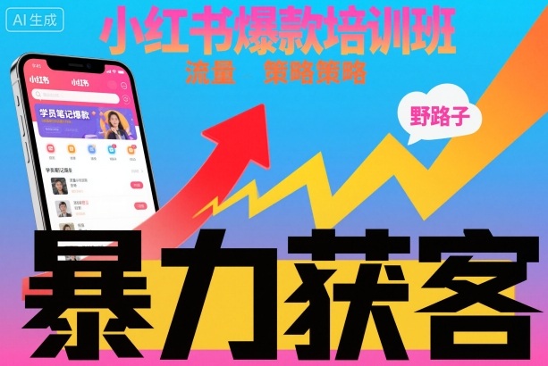 小红书爆款培训班,小红书获客野路子流量打法,暴力持续获客插图 小红书爆款培训班,小红书获客野路子流量打法,暴力持续获客插图
