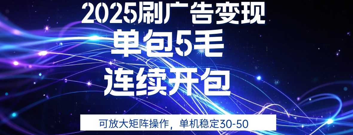 2025年零撸广告变现，单广5毛，可矩阵放大操作,单机稳定30-50插图