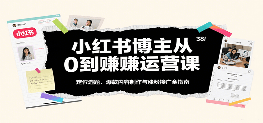 小红书博主从0到赚运营课:定位选题、爆款内容制作与涨粉接广全指南插图 小红书博主从0到赚运营课:定位选题、爆款内容制作与涨粉接广全指南插图
