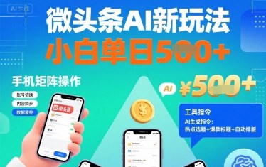 微头条AI新玩法,小白单日5张+,手机可矩阵操作【附工具指令】插图 微头条AI新玩法,小白单日5张+,手机可矩阵操作【附工具指令】插图