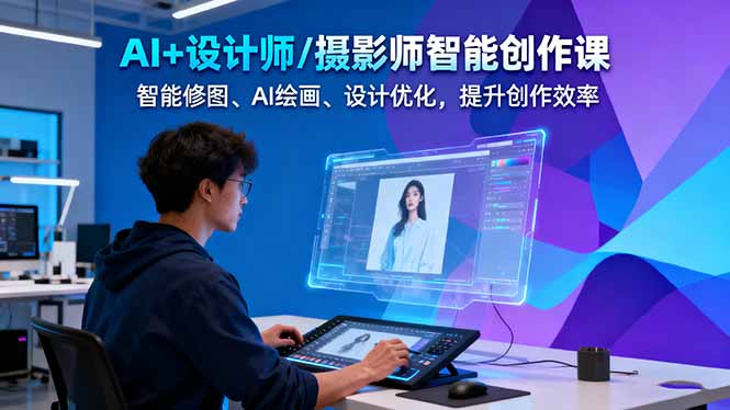 (16398期)AI+设计师/摄影师智能创作课:智能修图、AI绘画、设计优化,提升创作效率插图 (16398期)AI+设计师/摄影师智能创作课:智能修图、AI绘画、设计优化,提升创作效率插图