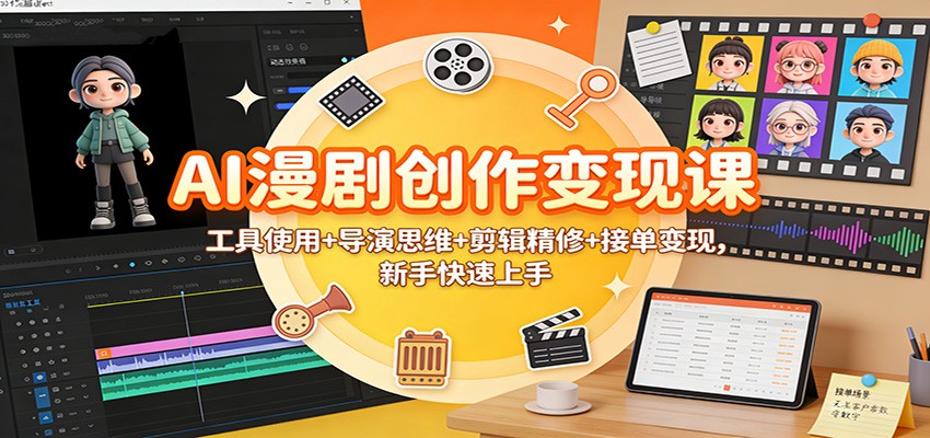 AI漫剧创作变现课:工具使用+导演思维+剪辑精修+接单变现,新手快速上手插图 AI漫剧创作变现课:工具使用+导演思维+剪辑精修+接单变现,新手快速上手插图