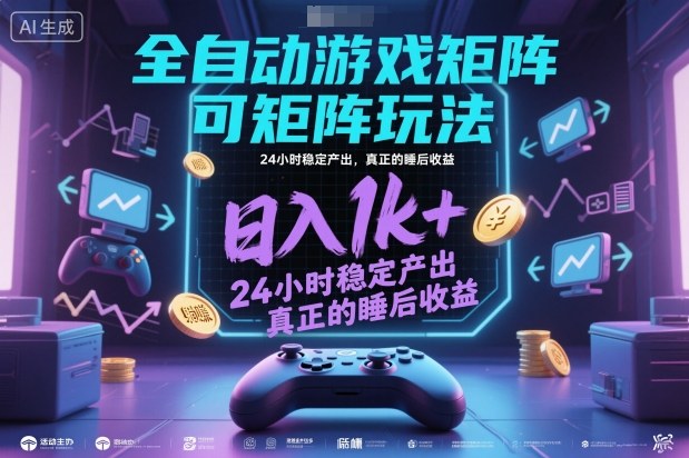 全自动游戏掘金,可矩阵操作,日入1k+,24小时稳定产出,真正的睡后收益【揭秘】插图 全自动游戏掘金,可矩阵操作,日入1k+,24小时稳定产出,真正的睡后收益【揭秘】插图
