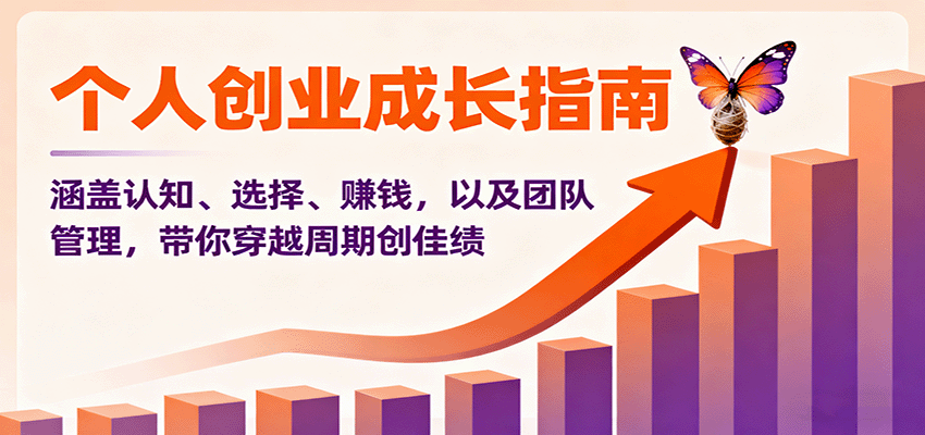 个人创业成长指南:涵盖认知、选择、赚钱,以及团队管理,带你穿越周期创佳绩插图 个人创业成长指南:涵盖认知、选择、赚钱,以及团队管理,带你穿越周期创佳绩插图