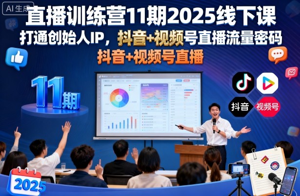 直播训练营11期2025线下课,打通创始人IP,抖音+视频号直播流量密码,教你做出高流量高变现的直播间插图 直播训练营11期2025线下课,打通创始人IP,抖音+视频号直播流量密码,教你做出高流量高变现的直播间插图