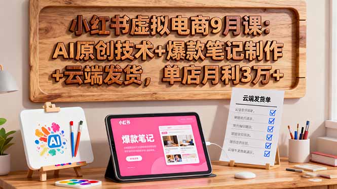 (16287期)小红书虚拟电商9月课:AI原创技术+爆款笔记制作+云端发货,单店月利3万+插图 (16287期)小红书虚拟电商9月课:AI原创技术+爆款笔记制作+云端发货,单店月利3万+插图