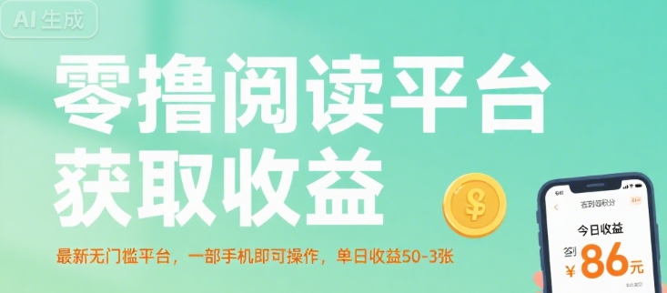 零撸阅读平台获取收益，最新无门槛平台，一部手机即可操作，单日收益50-3张【揭秘】插图