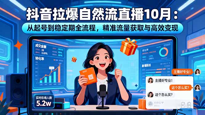 （16339期）抖音拉爆自然流直播10月：从起号到稳定期全流程，精准流量获取与高效变现插图